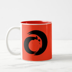 Stilisierte Buchstaben "A" Monogram Moderne Kunst Zweifarbige Tasse