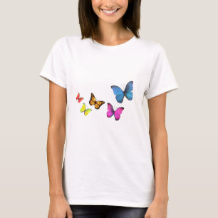 Stilisierte bunte Schmetterlinge T-Shirt