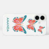 Stilisierte Butterfly-individuelle Name Case-Mate iPhone Hülle (Rückseite (Horizontal))