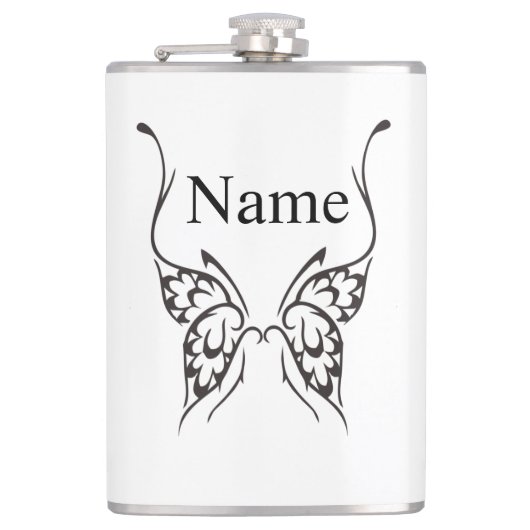 Stilisierte Butterfly Tattoo Thunder_Cove Flachmann (Vorderseite)