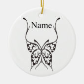 Stilisierte Butterfly Tattoo Thunder_Cove Keramik Ornament (Vorne)