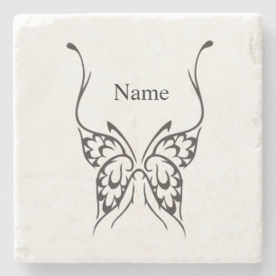 Stilisierte Butterfly Tattoo Thunder_Cove Steinuntersetzer