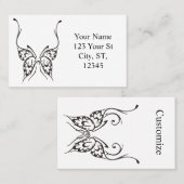 Stilisierte Butterfly Tattoo Thunder_Cove  Visitenkarte (Vorne/Hinten)