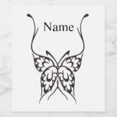 Stilisierte Butterfly Tattoo Thunder_Cove Weinetikett (Einzelnes Label)