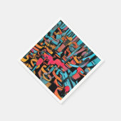 Stilisierte Cactus Pots Paper Napkin Serviette (Ecke)