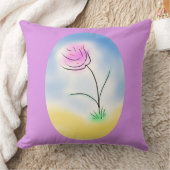 Stilisierte Cameo-Szene einer glücklich rosa Blume Kissen (Decke)