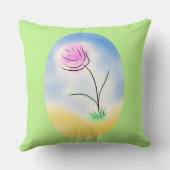 Stilisierte Cameo-Szene einer glücklich rosa Blume Kissen (Rückseite)