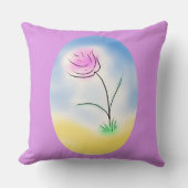 Stilisierte Cameo-Szene einer glücklich rosa Blume Kissen (Vorderseite)