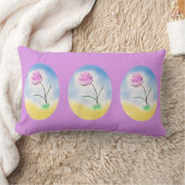 Stilisierte Cameo-Szene einer glücklich rosa Blume Lendenkissen (Decke)