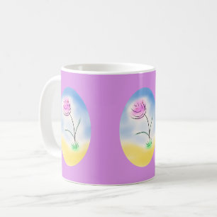 Stilisierte Cameo-Szene einer glücklichen Blume - Kaffeetasse