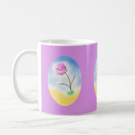 Stilisierte Cameo-Szene einer glücklichen Blume - Kaffeetasse