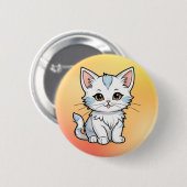 Stilisierte Cat Cartoon Line Art Design-52316 Button (Vorne & Hinten)
