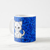 Stilisierte Cat Kitten Line Art Design-52315 Kaffeetasse (Vorderseite Links)