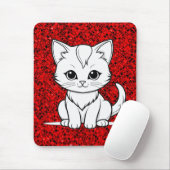 Stilisierte Cat Kitten Line Art Design-52315 Mousepad (Mit Mouse)