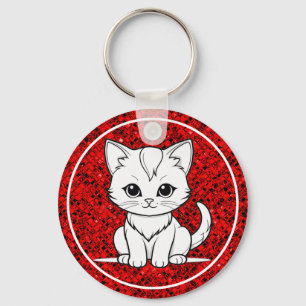 Stilisierte Cat Kitten Line Art Design-52315 Schlüsselanhänger