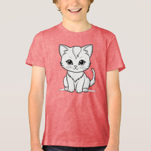 Stilisierte Cat Kitten Line Art Design-52315 Tri-Blend Shirt