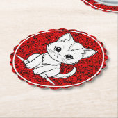 Stilisierte Cat Kitten Line Art Design-52315 Untersetzer (angewinkelt)