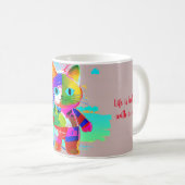 Stilisierte coole Katze Kaffeetasse (VorderseiteRechts)