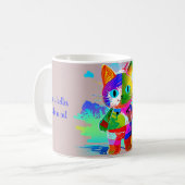 Stilisierte coole Katze Kaffeetasse (Vorderseite Links)