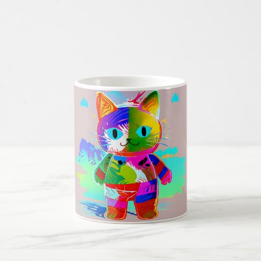 Stilisierte coole Katze Kaffeetasse (Mittel)