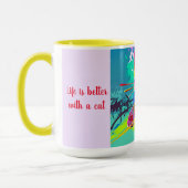 Stilisierte coole KatzenTasse Tasse (Links)