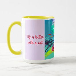 Stilisierte coole KatzenTasse Tasse