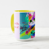 Stilisierte coole KatzenTasse Tasse (Vorderseite Links)