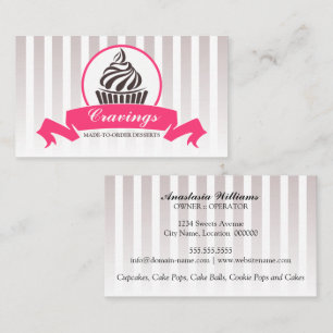 Stilisierte Cupcake-Bäckerei Visitenkarte