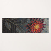 Stilisierte Deep Red-Blume Yogamatte (Vorderseite (Horizontal))