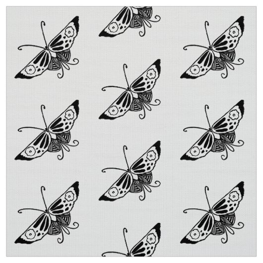 Stilisierte Deko Butterfly, Black and White Stoff (Muster)