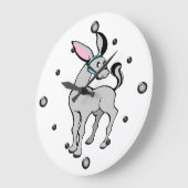 Stilisierte Donkey-Wandklemme Große Wanduhr (Winkel)