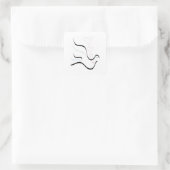 Stilisierte Dove in Pastellfarben Quadratischer Aufkleber (Tasche)