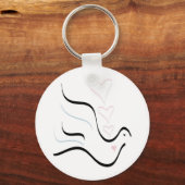 Stilisierte Dove in Pastellfarben Schlüsselanhänger (Vorderseite)