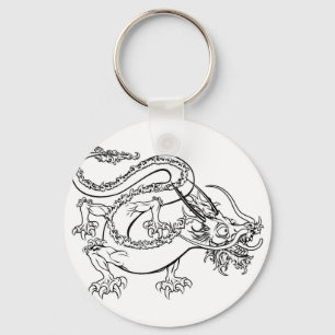 Stilisierte Dracheillustration Schlüsselanhänger