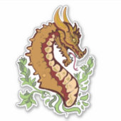 Stilisierte Drachenbüste Aufkleber (Vorderseite)