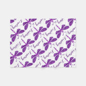 Stilisierte Drachenfliege lila Name gemusterte Dec Fleecedecke (Vorderseite (Horizontal))