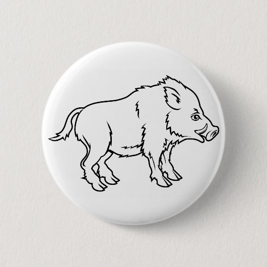 Stilisierte Eberillustration Button (Vorderseite)