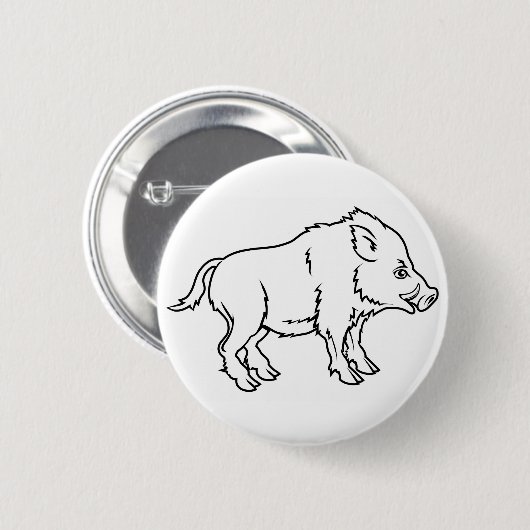 Stilisierte Eberillustration Button (Vorne & Hinten)