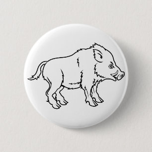 Stilisierte Eberillustration Button