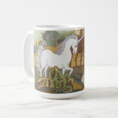 Stilisierte Einhorn und Pferd Kaffeetasse (Vorderseite Links)