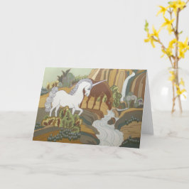 Stilisierte Einhorn und Pferd Karte