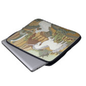 Stilisierte Einhorn und Pferd Laptopschutzhülle (Vorne Knopf)