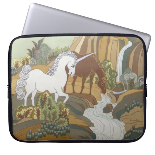 Stilisierte Einhorn und Pferd Laptopschutzhülle (Vorderseite)