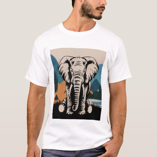 Stilisierte Elefant T-Shirt (Vorderseite)