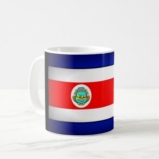Stilisierte Fahne Costa Rica Kaffeetasse (Vorderseite Links)