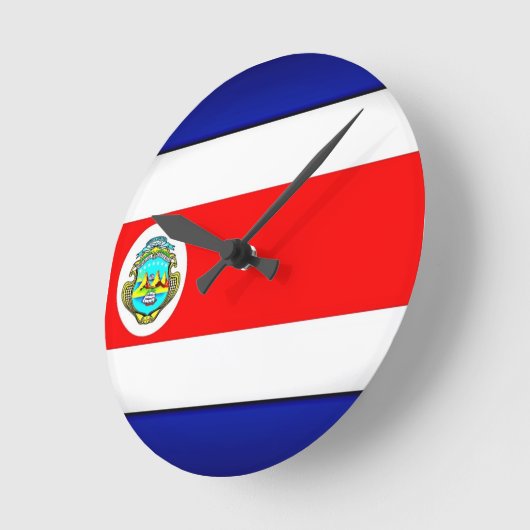Stilisierte Fahne Costa Rica Runde Wanduhr (Winkel)