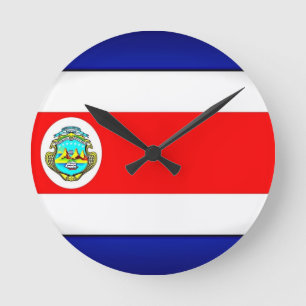 Stilisierte Fahne Costa Rica Runde Wanduhr
