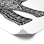 Stilisierte Fantasy Elephant Doodle 2 Poster (Ecke)