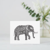 Stilisierte Fantasy Elephant Doodle Postkarte (Stehend Vorderseite)