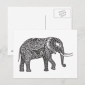 Stilisierte Fantasy Elephant Doodle Postkarte (Vorne/Hinten)